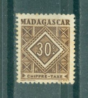 MADAGASCAR - TIMBRES-TAXE N°32*MH SCAN DU VERSO. - Segnatasse