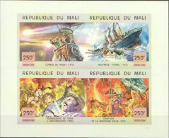 Mali 1999, Halley Comet, Balloon, Titanic, Fire Engine, Vulcan, 4val In BF IMPERFORATED - Volcans