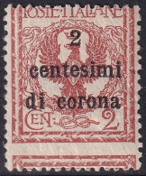 Austria 1919 Sc N65 Trento Sa 2 Italian Occupation MLH* Shifted Vertical Perfs - Trentin & Trieste