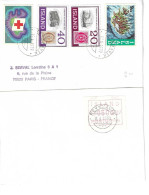 2 Enveloppes ISLANDE Une Avec Vignette L' Autre Avec 4 Timbres N° 85 à 90 - Collections, Lots & Séries