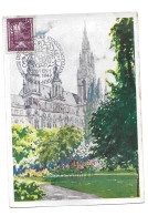 CARTE MAXIMUM - AUTRICHE -  1947 - WIEN RATHAUS - SERVICE DES NOUVEAUTES DIJON - TIRAGE LIMITE 510/1 - AVEC TAMPON - Maximumkaarten