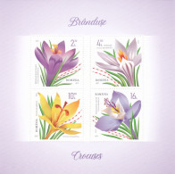 2022, Romania, Crocuses, Flowers, Plants, Flora, Souvenir Sheet, MNH(**), LPMP 2359a - Nuovi