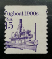 USA 1987-88 Perf. Error 15c Coil Tugboat 1900s MNH OG Sc#2260 - Plaatfouten En Curiosa