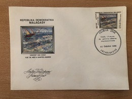 Madagascar Madagaskar 1985 Mi. 992 FDC 1er Jour Art Kunst Vincent Van Gogh Saintes-Maries Boot Boat Bateaux - Impresionismo