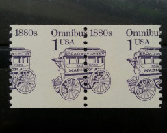 USA 1983 Perf. Error 1c Omibus 1880s Coil MNH OG Sc#1897 - Abarten & Kuriositäten