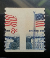 USA Perf. Error 8c National Flag MNH OG SC#1338F - Plaatfouten En Curiosa