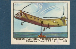 Chromo Helicoptère Piaski H R P 12 70 X 50 Mm Pub: Chocolaterie De L'Union TB 2 Scans - Other & Unclassified