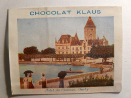 IMAGE CHROMO CHOCOLAT KLAUS - HOTEL DU CHATEAU OUCHY - SUISSE - 9cm X 7cm - SWITZERLAND SWISS - Autres & Non Classés