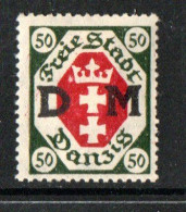 Danzig 1921: Mi.-Nr.  D  8: Dienstmarke  (Falzrest). - Service