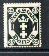Danzig 1921: Mi.-Nr.  D  5: Dienstmarke  (Falzrest). - Servizio