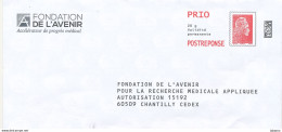 FONDATION  DE L'AVENIR POUR LA RECHERCHE MEDICALE APPLIQUEE -  Postréponse Prio Neuf Marianne L'engagée  328740 - Prêts-à-poster:reply