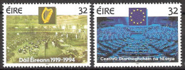 Ireland 1994 75 Years Dáil Éireann (Irish Parliament); Fourth Direct Elections  European Parliament Mi 853-854 MNH(**) - Used Stamps