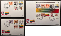 Lithuania Litauen 2023 BeePost Second Definitives Full Set Of 3 FDC's - Enveloppes