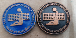 1st National Sitting Volleyball Championship Ravne Slovenia Ex  Yugoslavia Vintage Pins - Pallavolo