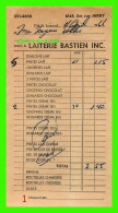 FACTURE - LAITERIE BASTIEN INC, ÙRUE JARRY EST - FACTURE No 1 - MONTANT DE 2.55$ EN 1966 - - Canadá
