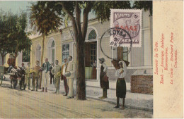 CPA-  CRETE / Souvenir De Crète -Colorisée-Animée- La Canée, Boulevard Prince Héritier Constantin +Timbre N°23TBE - Grèce