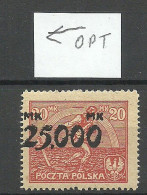POLEN Poland 1923 OPT Shift Variety Abart * - Unused Stamps