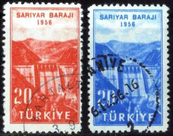 Türkiye 1956 Mi 1488-1489 The Inauguration Of Sariyer Dam - Gebraucht