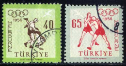 Türkiye 1956 Mi 1490-1491 Melbourne Olympic Games, Wrestling, Sports - Gebraucht