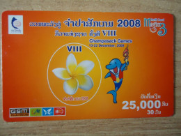 LAOS USED CARDS SPORTS    MASCOTS  CHAMPASACK GAMES 2008 - Laos