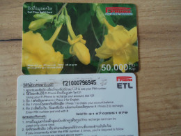 LAOS USED CARDS  PLANTS FLOWERS - Fleurs