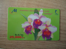 LAOS USED CARDS  PLANTS FLOWERS ORCHIDS - Blumen