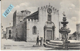 Sicilia-messina-taormina Veduta Primi 900 Chiesa Del Duomo E Vecchia Fontana (f.piccolo) - Altri & Non Classificati