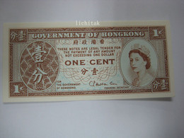 Hong Kong Government  ND 1 Cent, QEII UNC Banknote - Hongkong