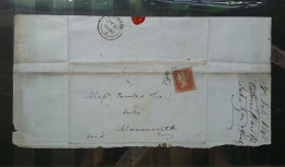 1848 GB Penny Red Rising Stars On Bristol Letter - Lettres & Documents