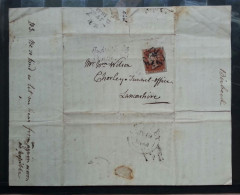 1844 Maltese Cross Penny Red On Complete Letter To Lancashire. - Brieven En Documenten