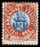 1885. NORGE. ARENDALS BYPOST FEM ÖRE. LUXUS Cancelled ARENDALS BYPOST 19 11 1885. - JF531596 - Ortsausgaben