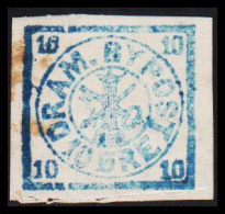 1877. NORGE. DRAM. BYPOST 10 ØRE. Imperforated. Hinged. - JF531608 - Local Post Stamps