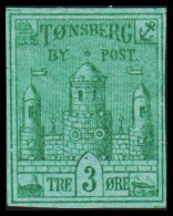 1884. NORGE. TØNSBERG BY POST TRE 3 ØRE. No Gum. - JF531634 - Lokale Uitgaven