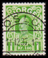 1937. NORGE. Haakon. Smooth Background. 1 Kr. LUXUS Cancelled OSLO 11 12 37. Ink Spot Reverse... (Michel 89b) - JF531640 - Oblitérés