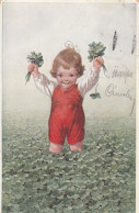 Wally Fialkowska - Sweet Child In Clover Shamrock Garden - Fialkowska, Wally