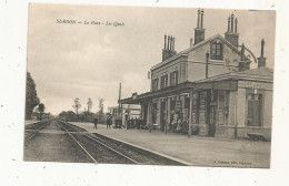 Cp, Chemin De Fer , La Gare, Les Quais  , 61 , SURDON, écrite 1916 - Stazioni Senza Treni