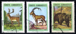 Türkiye 1967 Mi 2038-2040 Native Mammals | Animals - Used Stamps