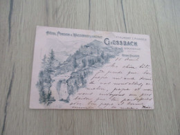 CPA Suisse Zwizerland Pub Publicité Tirage Précurseur Avant 1906 Hôtel Glessbach Berneroberland Un Pli + Manque - Berne
