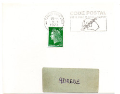 LOIRE ATLANTIQUE - Dépt N° 44 = NANTES CHANTENAY 1973 = FLAMME à DROITE = SECAP 'CODE POSTAL / MOT DE PASSE ' - Codice Postale