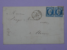 BR2 FRANCE BELLE LETTRE RR 1858  PARIS  A  ALENCON +N°14 AFF. INTERESSANT++ - 1853-1860 Napoléon III.