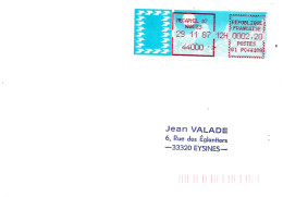 Lettre Mécaphil 87 Nantes 29 11 87 Affranchissement Vignette Carrier à 2,20 - Covers & Documents