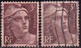 1945-47 Y&T 715 & 715a Variété Brun Noir Oblitérés - Used Stamps