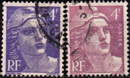 1945-47 Y&T 718 Variété Claire Avec Normal Oblitérés - Used Stamps