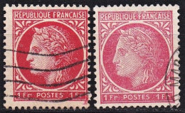 1945-47 Y&T 676 Variété Claire Avec Normal Oblitérés - Gebraucht