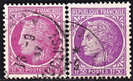 1945-47 Y&T 679 Variété Claire Avec Normal Oblitérés - Oblitérés