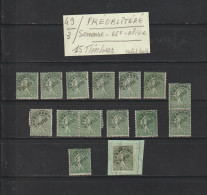 49 De 1922-27 - 15 Timbres Préoblitérés - SEMEUSE LIGNÉE . (234) - 65c. Olive - 2 Scannes - 1893-1947