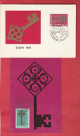 Carte Maximum - Belgique - Deux Cartes EUROPA 1968 - N°1452 1453 - Clé - 1961-1970