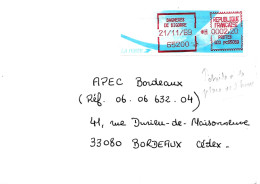 Lettre Vignette Comète Bagnères De Bigorre 21/11/89 Affranchissement à 2,20 - Cartas & Documentos