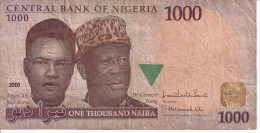 BILLETE DE NIGERIA DE 1000 NAIRA DEL AÑO 2010 (NUMEROS GRUESOS - 2010) (BANKNOTE) - Nigeria