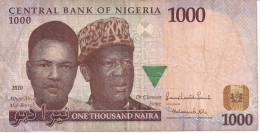 BILLETE DE NIGERIA DE 1000 NAIRA DEL AÑO 2010 (NUMEROS FINOS - 2010) (BANKNOTE) - Nigeria